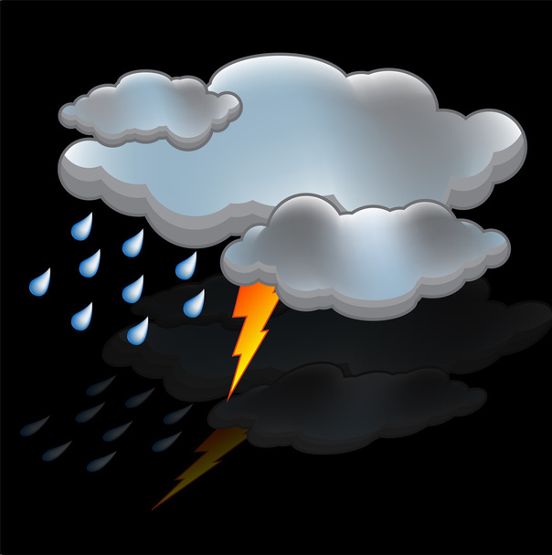 Sun rain cloud icon vector - Vetor, Imagem