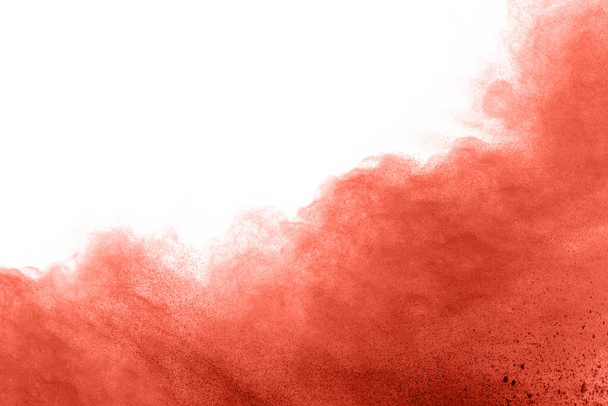 Brown color powder explosion on white background. Colored cloud. Colorful dust explode. Paint Holi. - Φωτογραφία, εικόνα