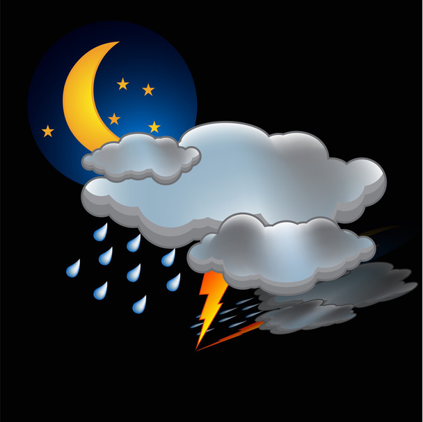 Moon rain cloud icon vector - Вектор, зображення