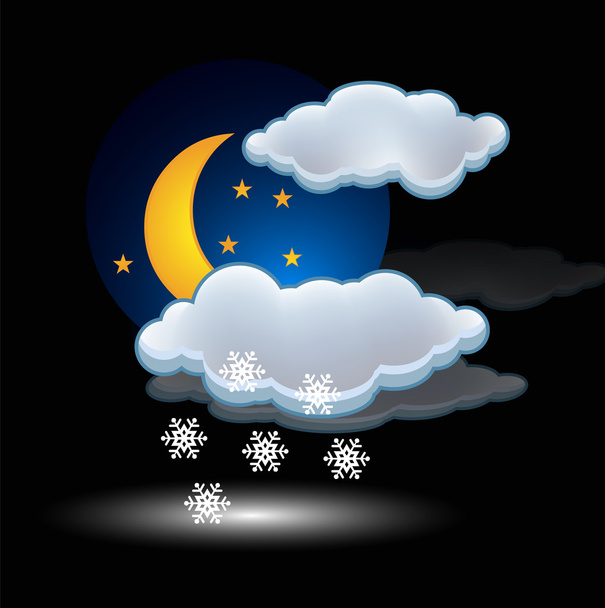 Moon snow cloud icon vector - Vetor, Imagem