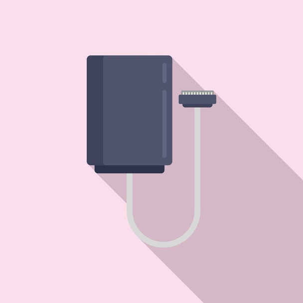 Electric vehicle repair cable icon, flat style - Vector, afbeelding