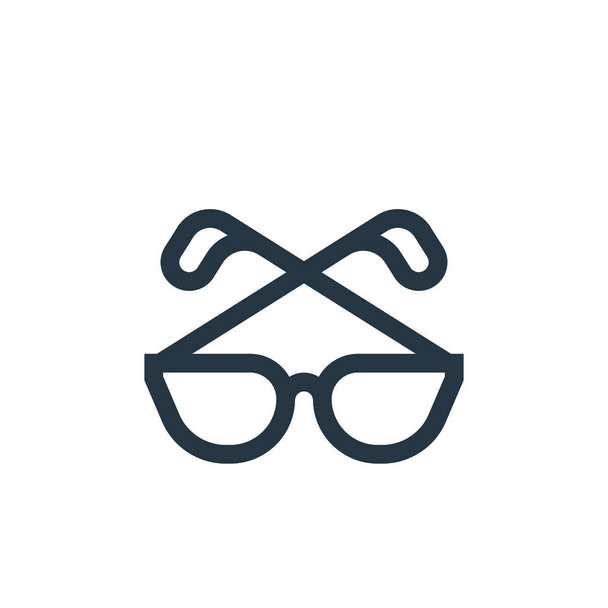Szemüveg vektor ikon. Szemüveg szerkeszthető stroke. szemüveg lineáris szimbólum web és mobil alkalmazásokhoz, logóhoz, nyomtatott médiához. Vékony vonalú illusztráció. A vektor izolált vázlatrajza. - Vektor, kép