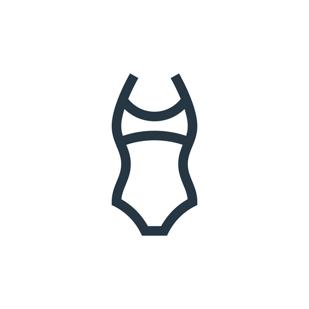 Badeanzug-Ikone. Das ist ein bearbeitbarer Strich. Badeanzug lineares Symbol für den Einsatz in Web und mobilen Apps, Logo, Printmedien. Dünnschichtillustration. Vektor isolierte Umrisszeichnung. - Vektor, Bild