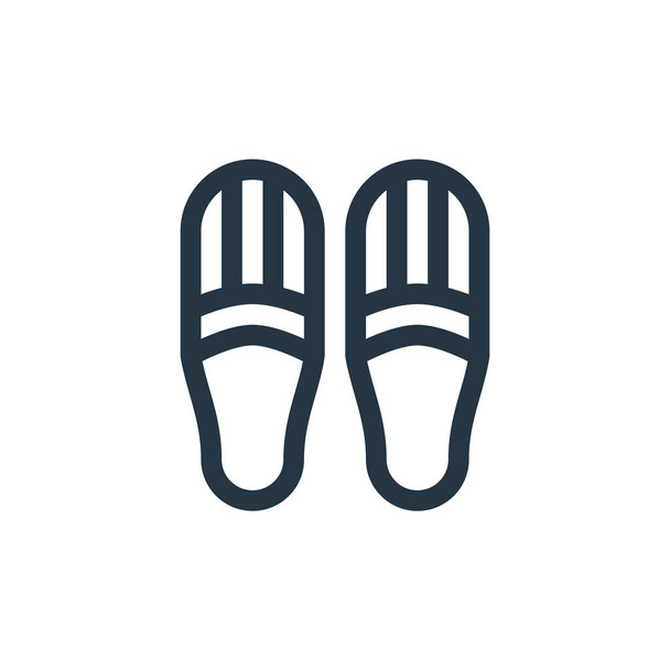 icona vettoriale pantofole. pantofole ictus modificabile. pantofole simbolo lineare per l'uso su applicazioni web e mobili, logo, supporti di stampa. Illustrazione linea sottile. Schema isolato vettoriale. - Vettoriali, immagini