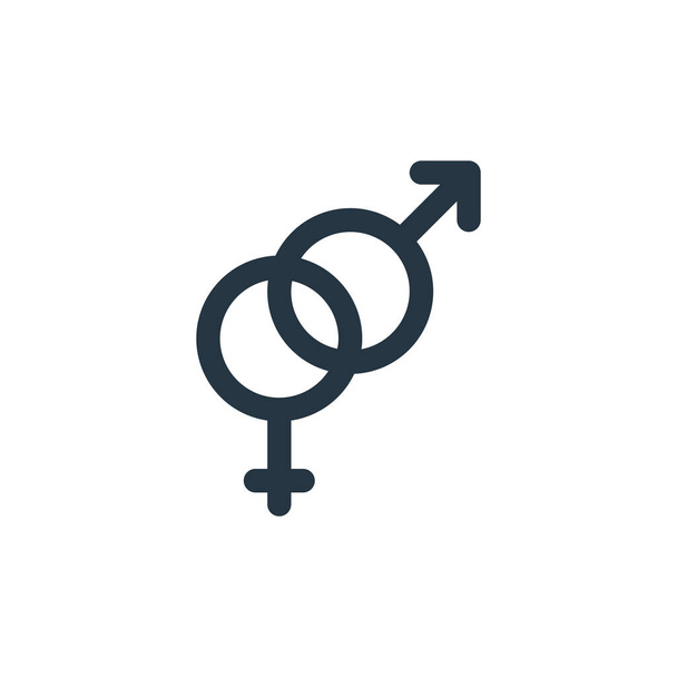 gender vector icon. gender editable stroke. gender linear symbol for use on web and mobile apps, logo, print media. Thin line illustration. Vector isolated outline drawing. - Vetor, Imagem
