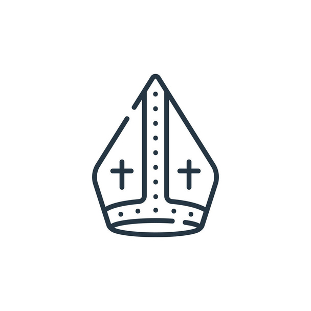 bishop vector icon. bishop editable stroke. bishop linear symbol for use on web and mobile apps, logo, print media. Thin line illustration. Vector isolated outline drawing. - Vector, Image