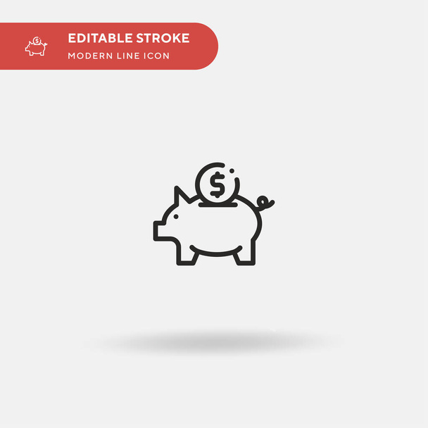 Piggy Bank Simple vector icon. Illustration symbol design template for web mobile UI element. Perfect color modern pictogram on editable stroke. Piggy Bank icons for your business project - Vector, Image