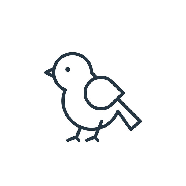 Kuş vektör simgesi. Kuş inmesi. İnternet ve mobil uygulamalarda kullanım için kuş doğrusal sembolü, logo, yazdırma ortamı. İnce çizgili çizim. Vektör izole çizimi. - Vektör, Görsel