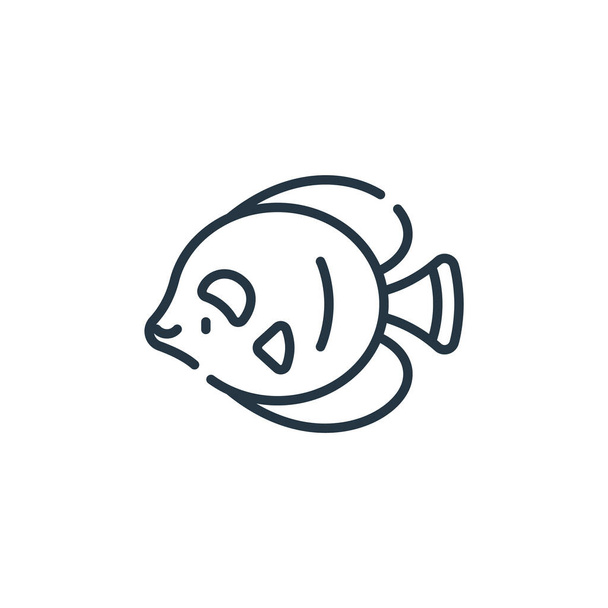 魚ベクトルアイコン。魚の編集可能ストローク。魚の線形記号は、 Webやモバイルアプリ、ロゴ、印刷メディアで使用します。細い線のイラスト。ベクトル絶縁外形図面. - ベクター画像