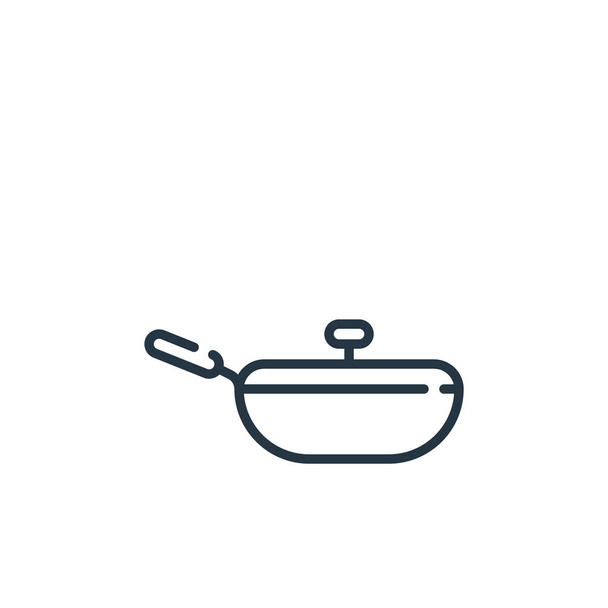 frying pan vector icon. frying pan editable stroke. frying pan linear symbol for use on web and mobile apps, logo, print media. Thin line illustration. Vector isolated outline drawing. - Vector, Image