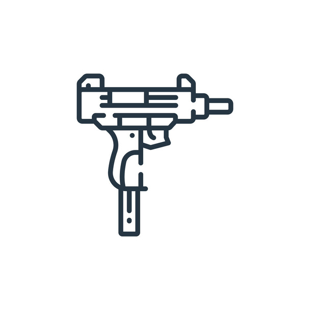 uzi vector icon. uzi editable stroke. uzi linear symbol for use on web and mobile apps, logo, print media. Thin line illustration. Vector isolated outline drawing. - Vector, Image