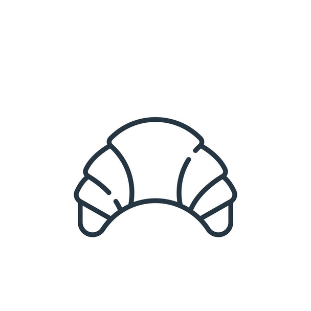 croissant vektorová ikona. croissant editable stroke. croissant lineární symbol pro použití na webových a mobilních aplikacích, logo, tisková média. Tenká čára ilustrace. Vektorový izolovaný výkres osnovy. - Vektor, obrázek