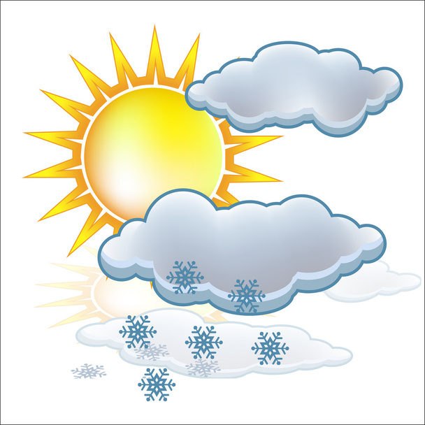 Sun snow icon vector - Διάνυσμα, εικόνα