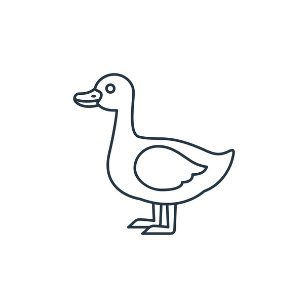 duck vector icon. duck editable stroke. duck linear symbol for use on web and mobile apps, logo, print media. Thin line illustration. Vector isolated outline drawing. - Vector, afbeelding
