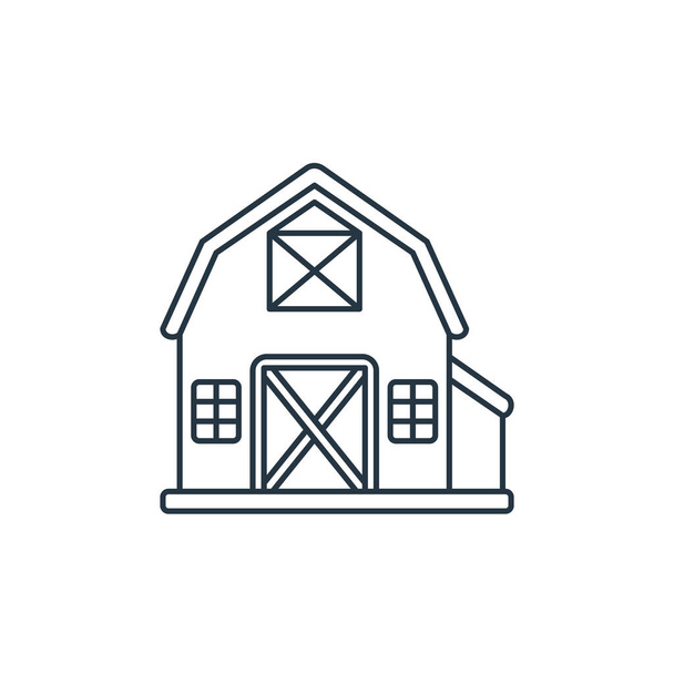 barn vector icon. barn editable stroke. barn linear symbol for use on web and mobile apps, logo, print media. Thin line illustration. Vector isolated outline drawing. - Vector, Image