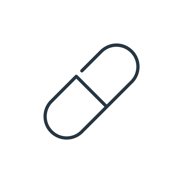 pill vector icon. pill editable stroke. pill linear symbol for use on web and mobile apps, logo, print media. Thin line illustration. Vector isolated outline drawing. - Vector, Image