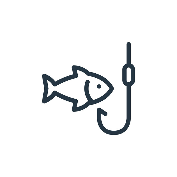 kalastusvektorikuvake. kalastus muokattavissa aivohalvaus. kalastus lineaarinen symboli käytettäväksi web ja mobiilisovellukset, logo, painettu media. Ohut viiva kuva. Vektorin eristetty ääriviivapiirros. - Vektori, kuva