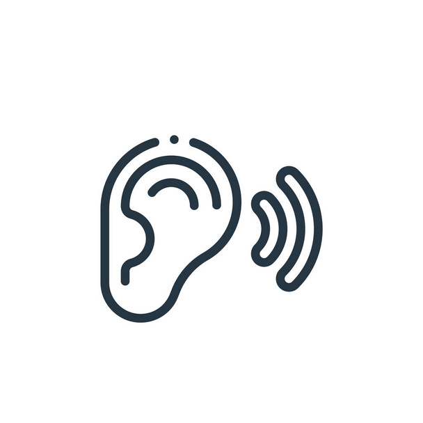 listen vector icon. listen editable stroke. listen linear symbol for use on web and mobile apps, logo, print media. Thin line illustration. Vector isolated outline drawing. - Vector, Image