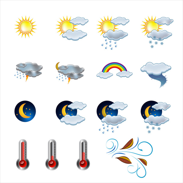 Weather icon vector set vector - Διάνυσμα, εικόνα