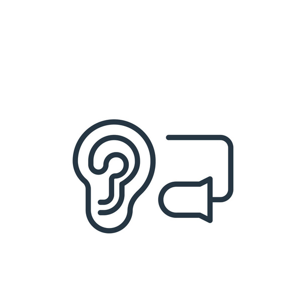 耳栓アイコン。耳栓編集可能な脳卒中。耳栓Webやモバイルアプリ、ロゴ、印刷メディアで使用するための線形シンボル。細い線のイラスト。ベクトル絶縁外形図面. - ベクター画像