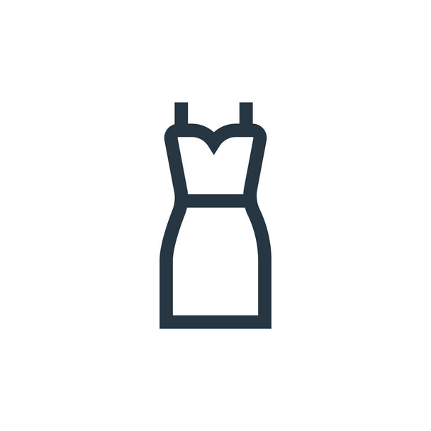 Kleidervektorsymbol. Kleid editierbar Strich. Kleid lineares Symbol für die Verwendung auf Web-und mobile Apps, Logo, Printmedien. Dünnschichtillustration. Vektor isolierte Umrisszeichnung. - Vektor, Bild