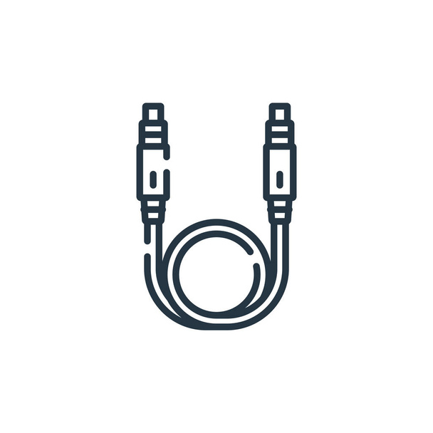 cable vector icon. cable editable stroke. cable linear symbol for use on web and mobile apps, logo, print media. Thin line illustration. Vector isolated outline drawing. - Vector, Image