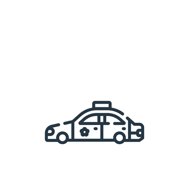 police car vector icon. police car editable stroke. police car linear symbol for use on web and mobile apps, logo, print media. Thin line illustration. Vector isolated outline drawing. - Vector, Image