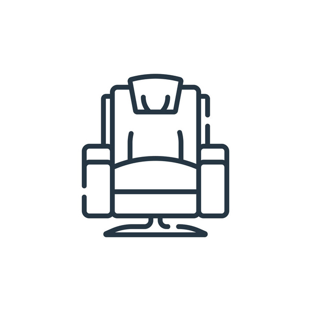 sillón icono de vector. trazo editable sillón. sillón símbolo lineal para su uso en aplicaciones web y móviles, logotipo, medios impresos. Ilustración en línea delgada. Dibujo de contorno aislado vectorial
. - Vector, Imagen