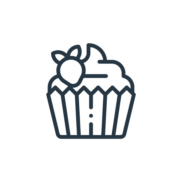 cupcake vector icon. cupcake editable stroke. cupcake linear symbol for use on web and mobile apps, logo, print media. Thin line illustration. Vector isolated outline drawing. - Wektor, obraz