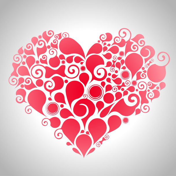 Abstract red heart - Vector, Image