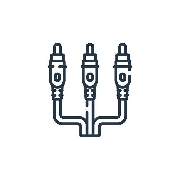 av cable vector icon. av cable editable stroke. av cable linear symbol for use on web and mobile apps, logo, print media. Thin line illustration. Vector isolated outline drawing. - Vector, Image