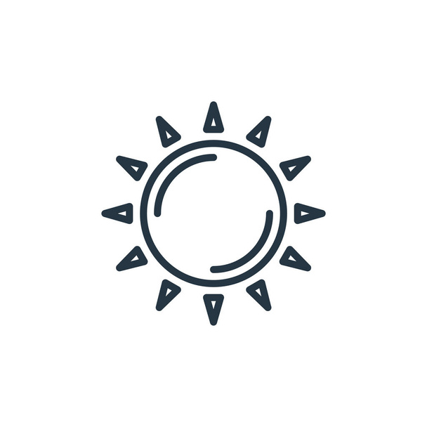 Sonnenvektorsymbol. Sonnenanbeter Schlaganfall. Sonne lineares Symbol für die Verwendung auf Web-und mobile Apps, Logo, Printmedien. Dünnschichtillustration. Vektor isolierte Umrisszeichnung. - Vektor, Bild