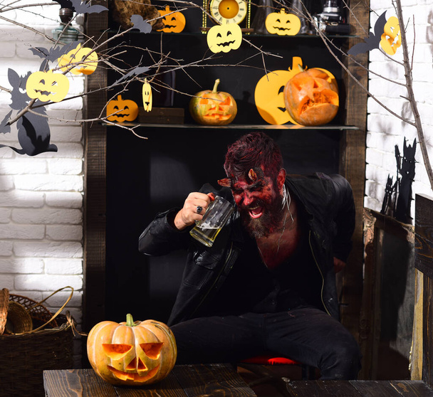 Halloween party concept. Devil or monster partying. - Foto, Imagem