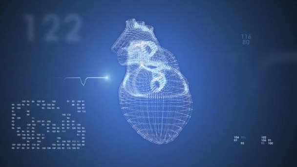 La presión arterial y la frecuencia cardíaca se muestran en una pantalla moderna en video 4k
. - Metraje, vídeo