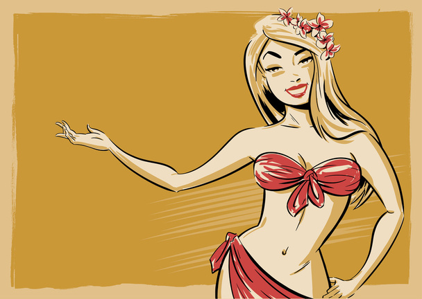 Burlesque Pin-up Character Illustration - Vector, Image