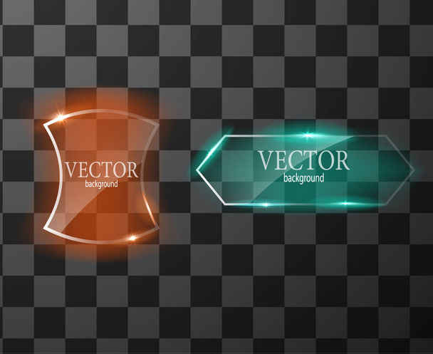 Glass vector button plane. Easy editable background - Vektör, Görsel