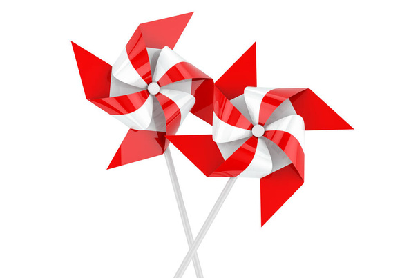 Pinwheel with Polish flag, 3D rendering isolated on white background - Photo, Image