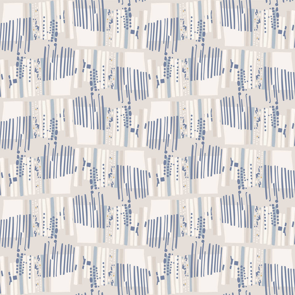 Бесшовный геометрический поперечный рисунок сетки в французском голубом льняном стиле. Ручной рисунок текстуры. Старый желтый синий фон. Интерьер обоев дома образцы декора. Современный ретро-текстиль
 - Вектор,изображение