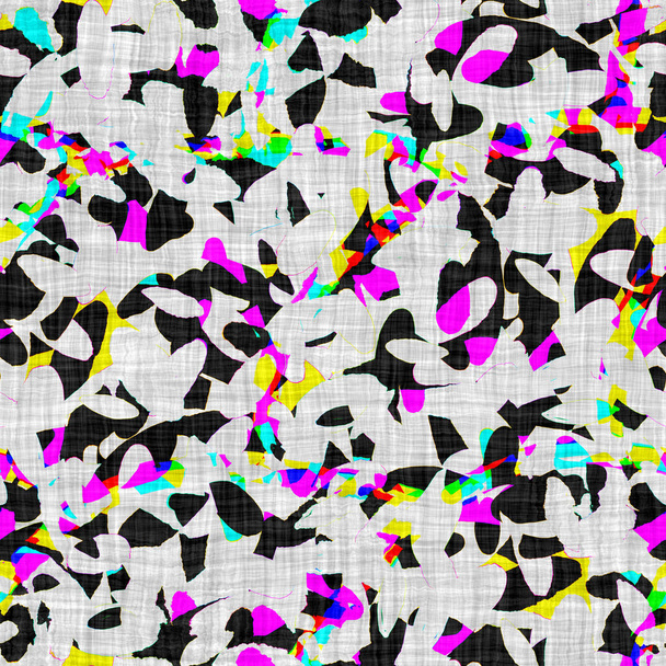 Retro naadloze krabbel glitch patroon. Modern bedrukt abstract geweven linnen textuur achtergrond. Vintage grijze jaren 1950 decoratief over de hele print. Stoutmoedige schetsmatige grafisch tegel - Foto, afbeelding