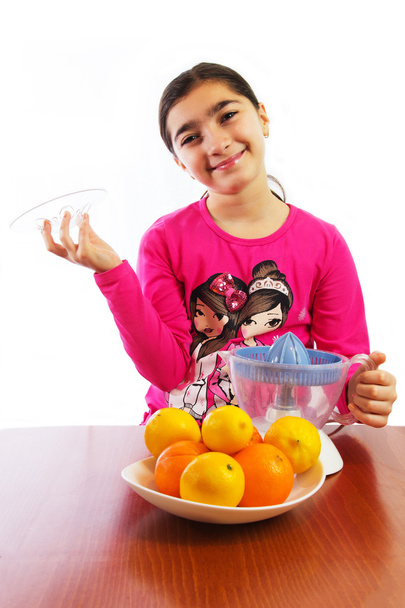 Girl and juicer - Foto, immagini