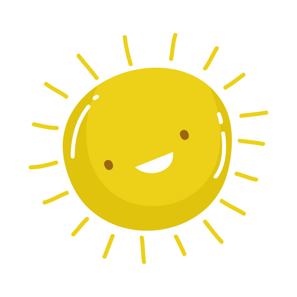 太陽の夏の天気漫画孤立デザインアイコン - ベクター画像