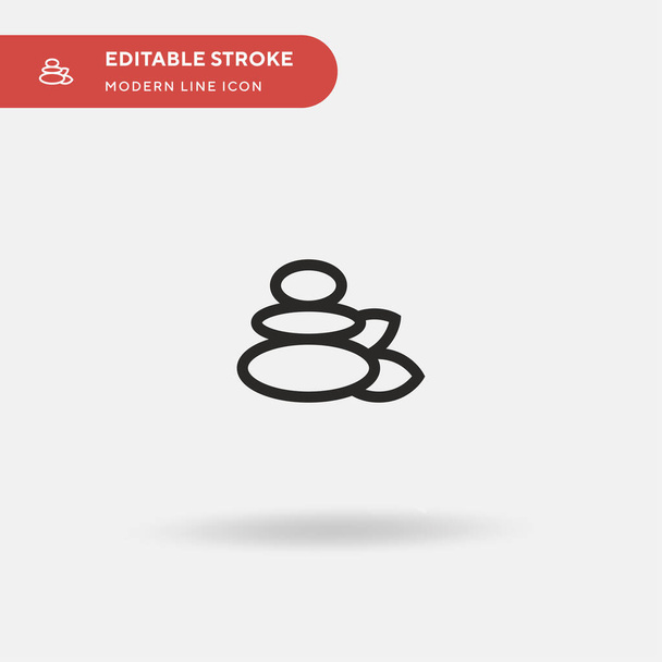 Zen Stones Eenvoudig vectoricoon. Illustratie symbool ontwerp sjabloon voor web mobiele UI element. Perfecte kleur modern pictogram op bewerkbare slag. Zen Stones iconen voor uw business project - Vector, afbeelding