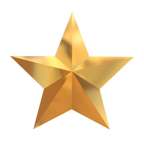 Золотая звезда на белом фоне с вырезанной дорожкой. Объект. - Фото, изображение