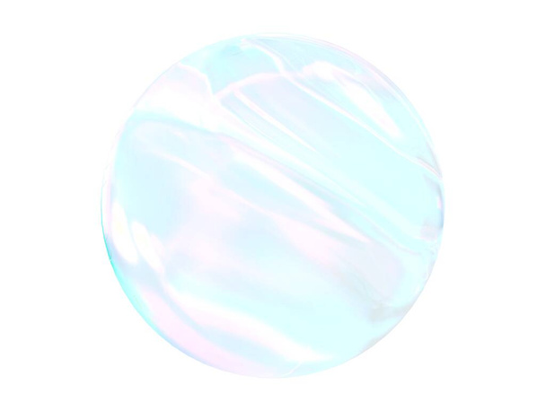 3d rosa azul bola de cristal gradiente colores aislados sobre fondo blanco. Burbuja abstracta brillante pastel 3d forma geométrica objeto ilustración render.  - Foto, imagen