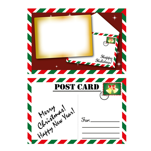 Christmas Postcard - Vector, Image