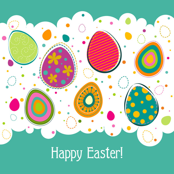 Template Easter greeting card, vector - Vector, imagen