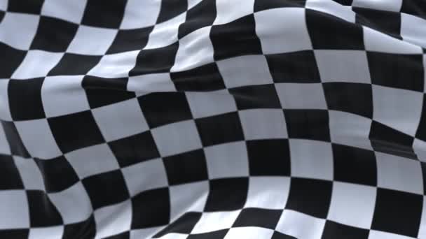 4k Перевірені гонки Прапор шовкової тканини перевірка гоночних прапорів, хвильова тканина
. - Кадри, відео