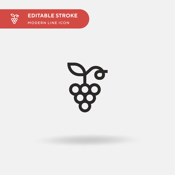 Grapes Simple vector icon. Illustration symbol design template for web mobile UI element. Perfect color modern pictogram on editable stroke. Grapes icons for your business project - Vector, Image