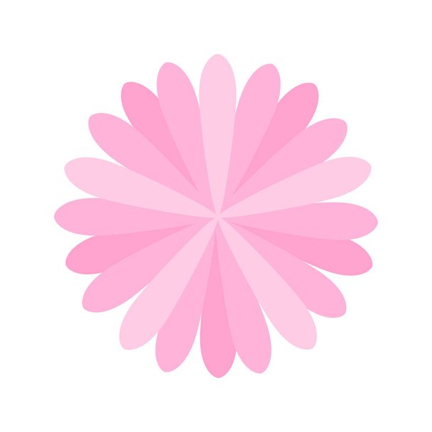 květina růžová jednoduchý tvar izolované na bílém pozadí, růžové květy single, okvětní lístky květinová růžová pro klip art, ilustrace květina pro děti, okvětní lístky grafika pro dekorace - Vektor, obrázek