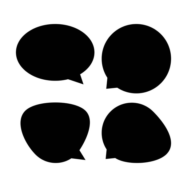ellipse de ballon de parole isolée sur blanc, cercle de bulle de parole noire signe de symbole de communication, bulle de parole noire pour le texte de conversation, icône de message de ballon, dialogue chat graphique pour parler de l'icône - Vecteur, image